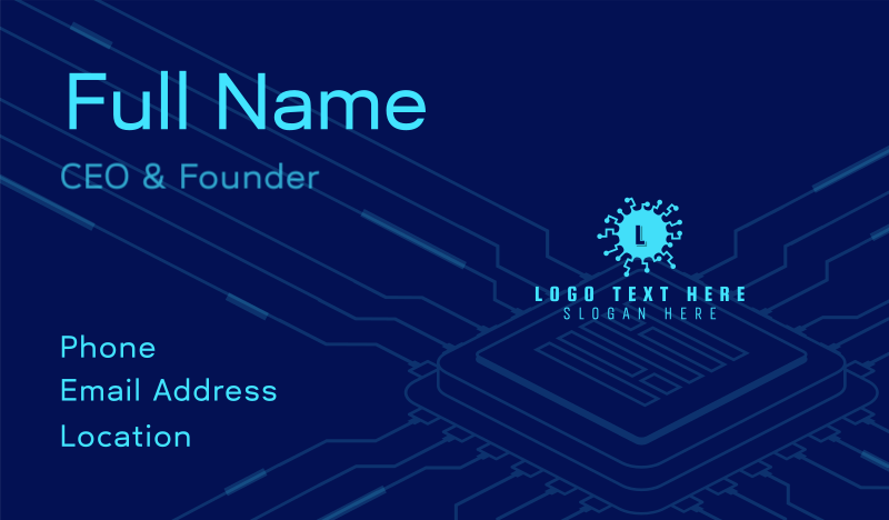 Modern Isometric Circuit Business Card