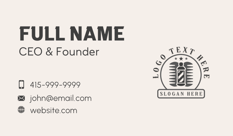 Barber Haircut Grooming Business Card